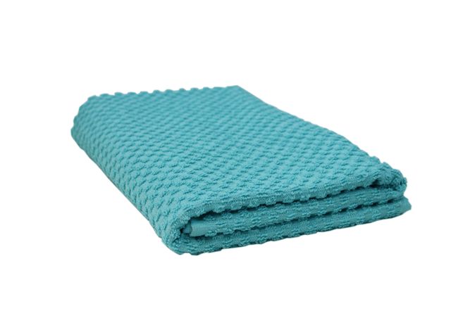 Lushomes Cotton Bath Towel - Aqua Blue | Popcorn Weave | 70 x 150 cm | 335 GSM