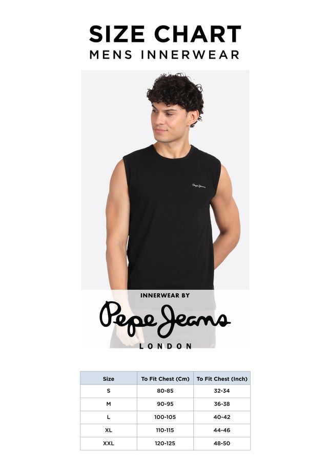 Pepe Jeans ATV02 Men's Cotton Solid Tank Top - S | Lightweight and Soft