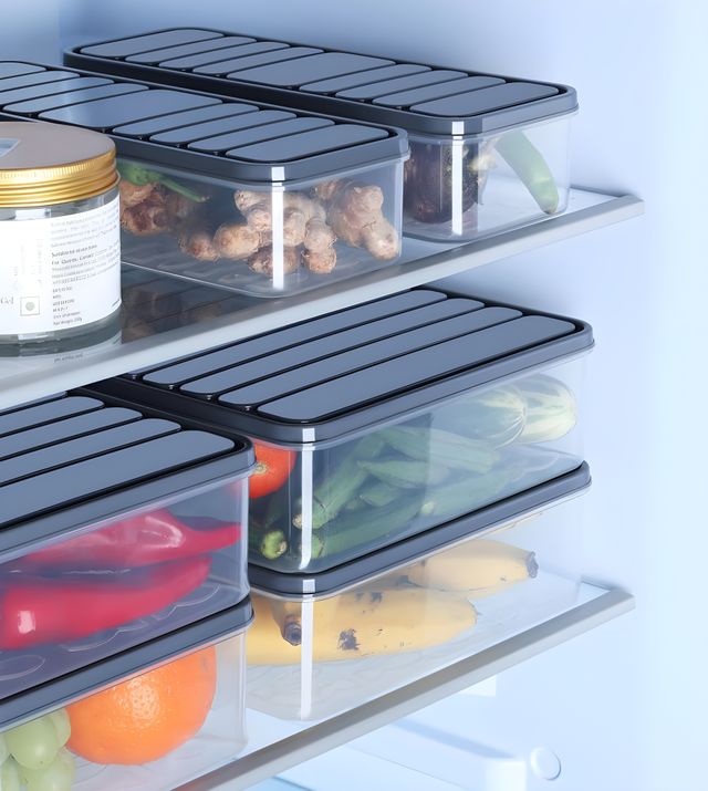 Youbee Multipurpose Fridge Storage Organizer Containers For Vegetables ,1200 Ml , Set Of 2