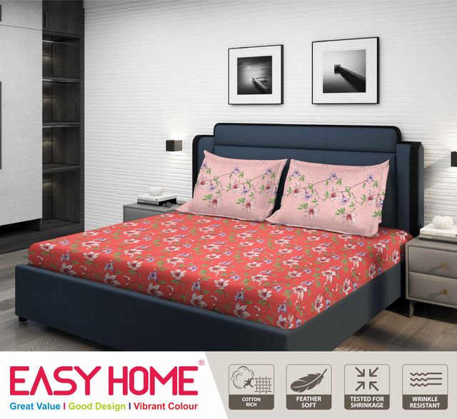 Superspun 120 Tc-Cotton Rich-Easy Home- Dbl- 220 x 240- D:23119 - Assorted