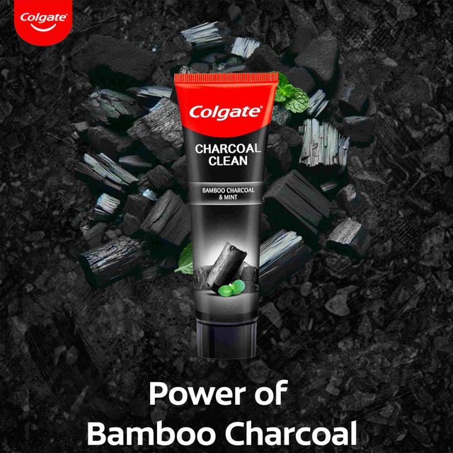 Colgate Charcoal Clean Black Gel Toothpaste Deep Clean with Bamboo Charcoal & Wintergreen Mint 120 g Combo