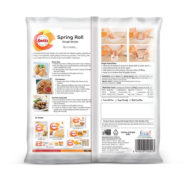 Switz Spring Roll Dough Sheets 20 pc Combo