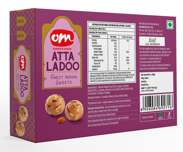 OM Sweets Atta Ladoo 200 g Combo
