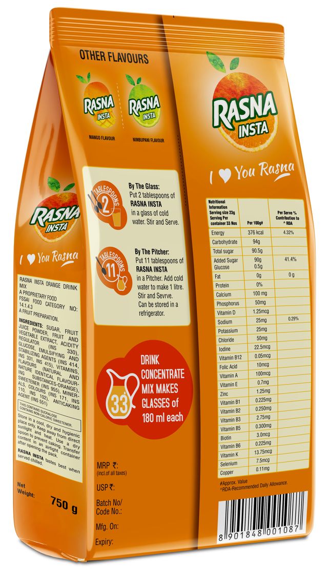 Rasna Orange Instant Drink Mix