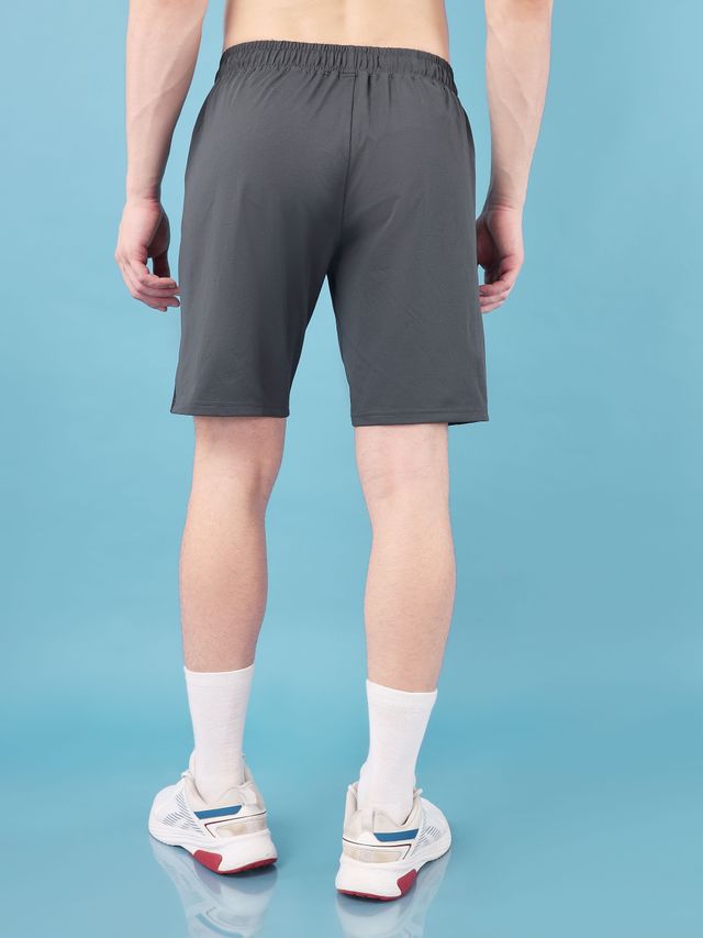 Technosport Men Poly Solid Slim Fit Sports Shorts with ELASTO LITE | Black | L