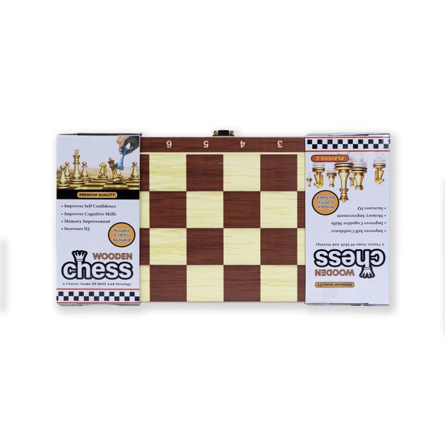 Abk Wooden Chess With Wooden Coins 12 x 12