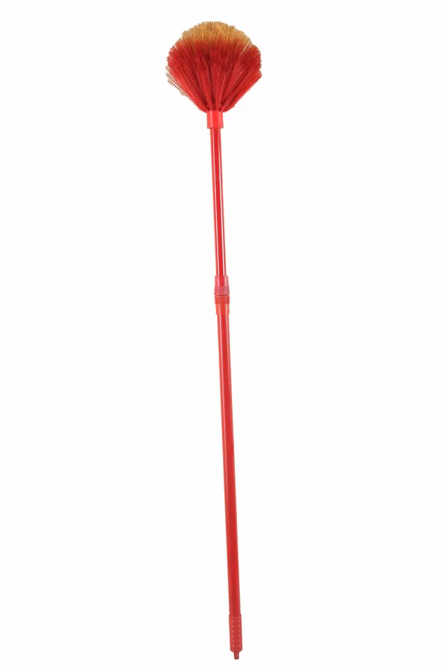 Ceiling Jaala/ Cobweb Cleaning Broom With Long Extendable Telescopic Handle/Rod, Round shaped, Assorded Color, Diamond / Gobi Jaala, 57 Inch Length