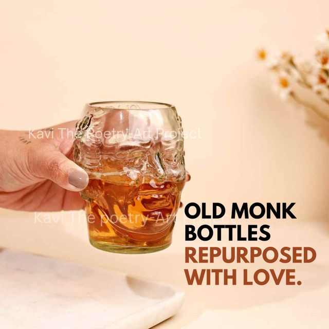 Old Monk Face Glasses 300 ml (Set of 2)