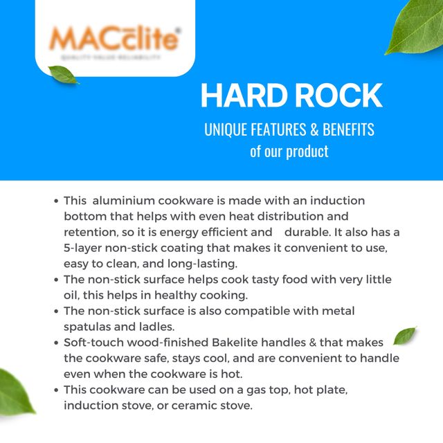 Macclite Non Stick Hard Rock Miniso Roti Tawa 22 cm