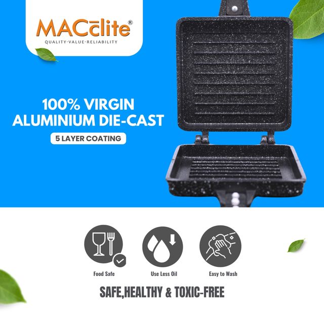 Macclite Non Stick PDC Granite Hard Rock Big Grill Toaster