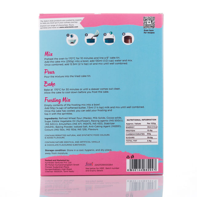 The Select Aisle Eggless Chocolate Cake Mix | Including Frosting and Sprinkles
