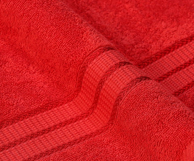 Superspun 100% Cotton- 420 Gsm- Vodre- Single Piece- Bath Towel- Size:70 x 140 - Red