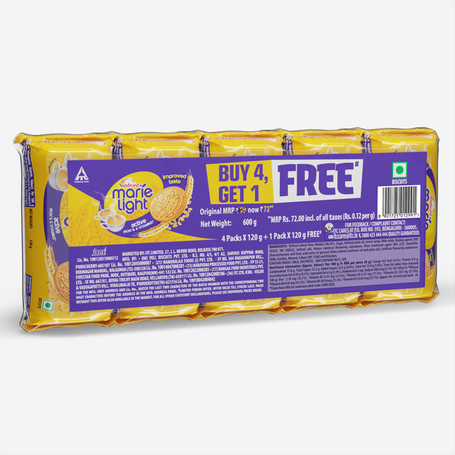 Sunfeast Marie Light Active, Marie Biscuits with Iron and 6 Vitamins Family Pack