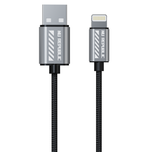 Nu Republic Blaze Flash 20W 1.25M Usb-A To Type-L Fast Charging Data Cable - Grey