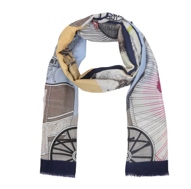 Fabseasons Women's Printed Scarf | Navy - One Size