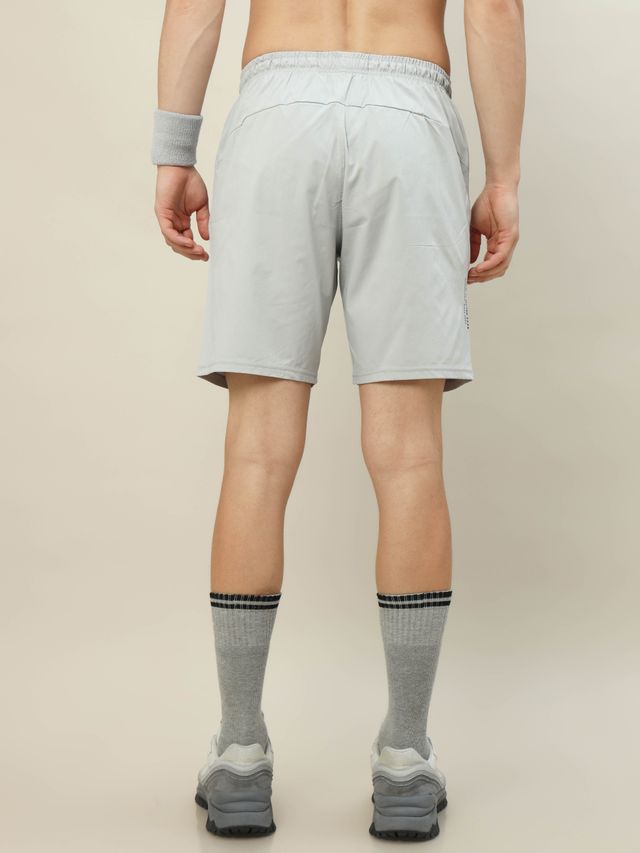 Technosport Men Poly Solid Relax Fit Sports Shorts with TECHNOLITE | Lunar Grey | XXL