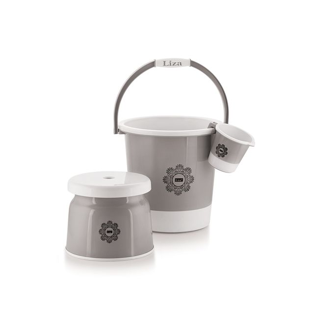 Liza Industries Falcon Bathroom 3 Pcs - 20L Bkt, Sml Patla, 1 L Mug (Colour May Vary)
