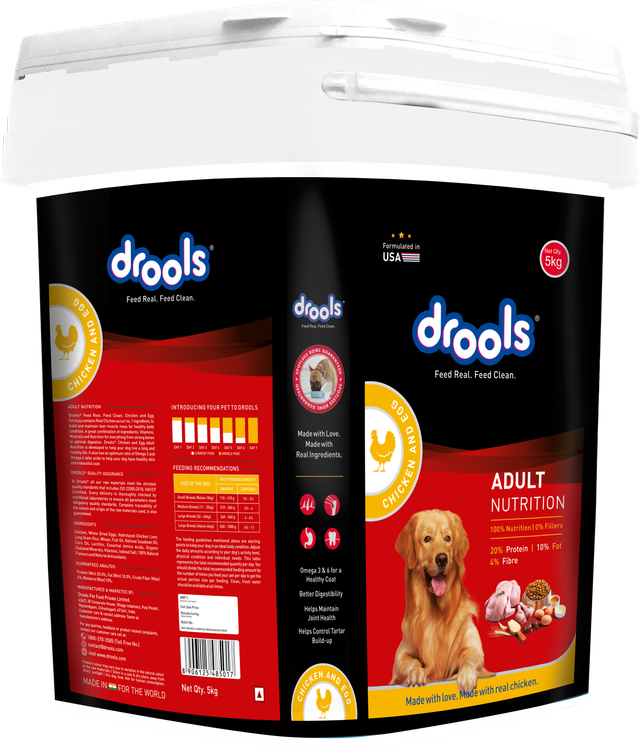 Drools Chicken And Egg Adult Dry Dog Food Inside Container