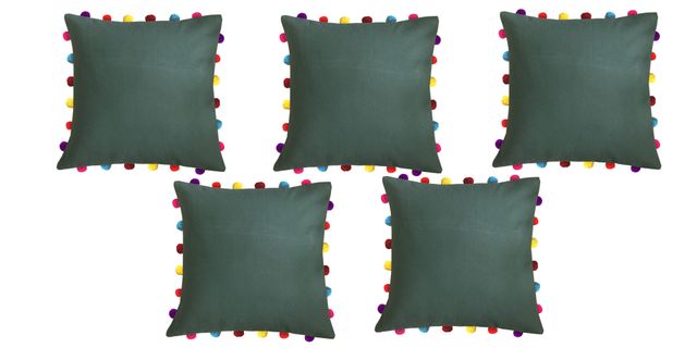 Lushomes Cushion Cover - Black | Quilted Velvet | 16 x 16 inch | With Top Zipper