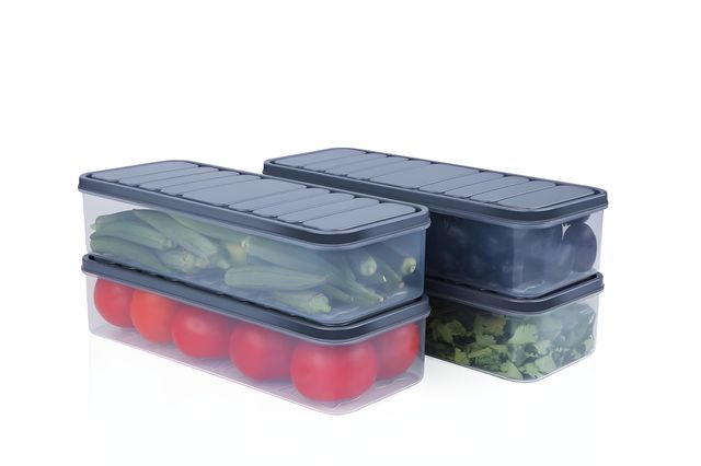 Youbee Multipurpose Fridge Storage Organizer Containers For Vegetables ,1200 Ml , Set Of 2