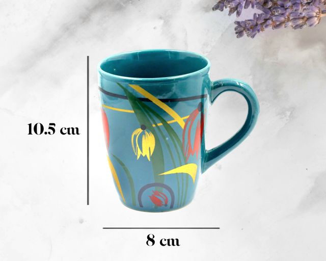 BAY6 Stoneware Floral Milk & Coffee Mug - 320 ML