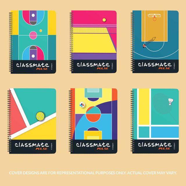 Classmate PULSE Notebook - 240 X 180 mm, 300 Pages, Unruled - Assorted