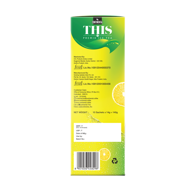Continental THIS Lemon Iced Tea-Premix Powder| Sachet