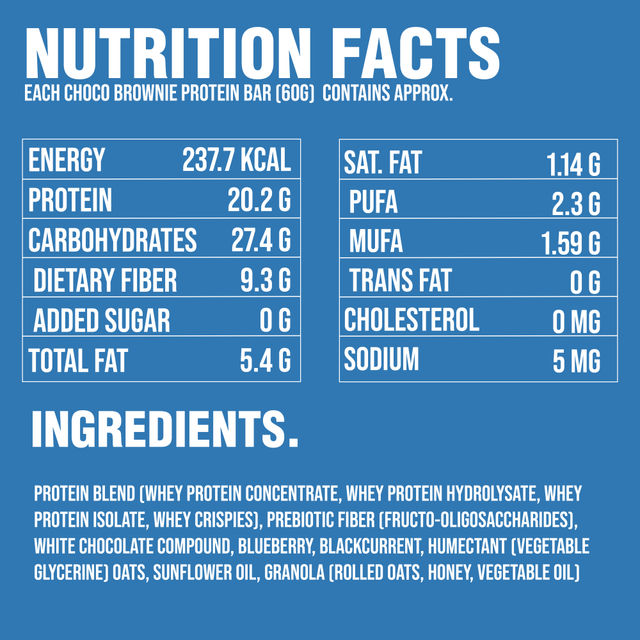 Getmymettle Blueberry Muffin Protein Bars | Each 60G Bar | Protein Bars (Blue Berry Muffin)