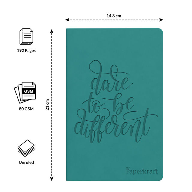 Paperkraft Unruled Debossed PU Notebook (210 x 145mm, 192 Pages)