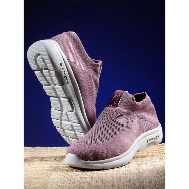 Asian Women s Sunshine Mauve Laceless Shoes | UK-8