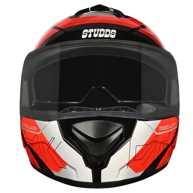 Studds Drifter Rebellion ISI-DOT Certified Full Face Helmet | Dual Visor & Spoiler |Black Red - L