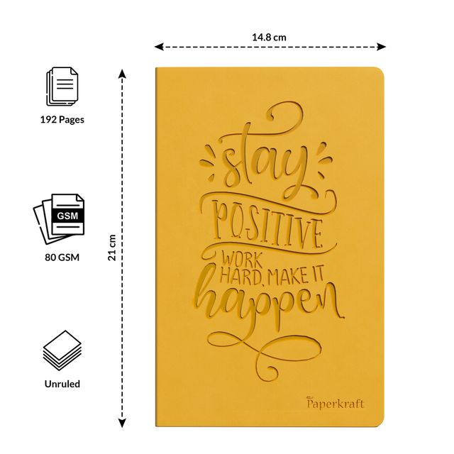 Paperkraft Unruled Debossed PU Notebook (210 x 145mm)