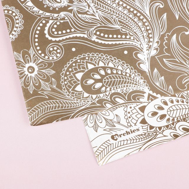 Archies Golden Print Gift Wrap Paper | Pack of 5