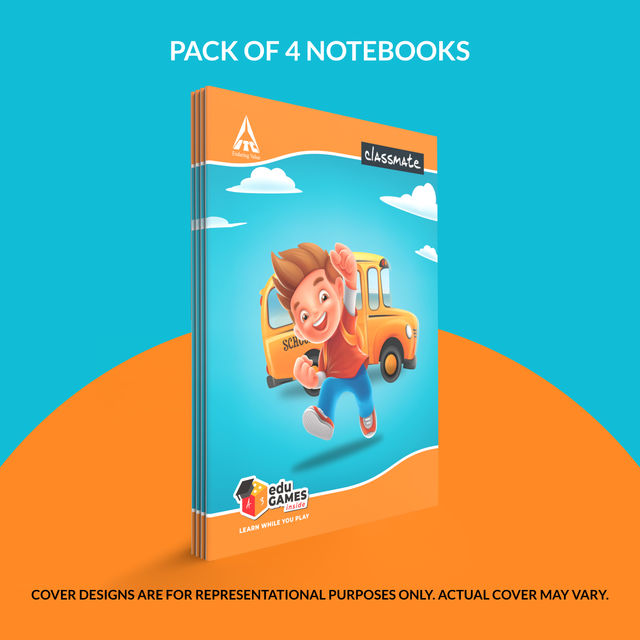 Classmate Notebook | Assorted 240 x 180 Four Lines With Gap 172 Pages - 2000226