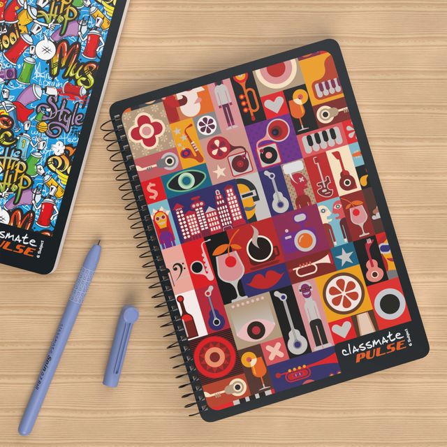Classmate Single Line Spiral Notebook (297 x 210mm, Assorted Design) 1 pc Combo