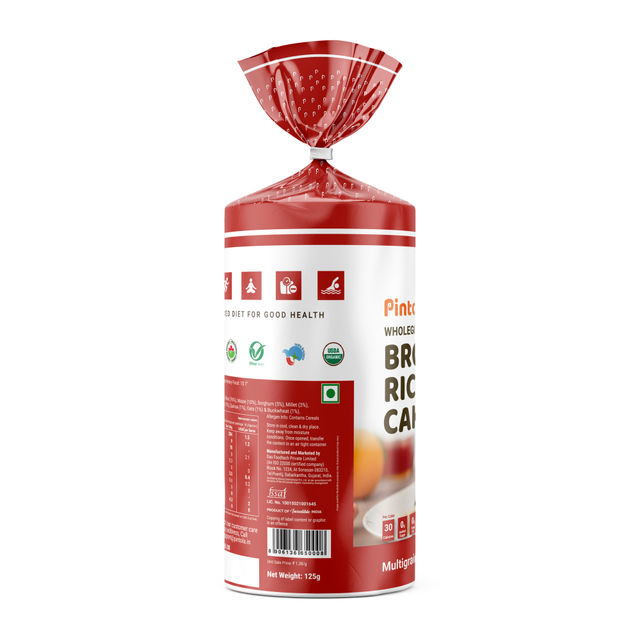 Pintola Organic Wholegrain Brown Rice Cakes Multigrain 125 g Combo