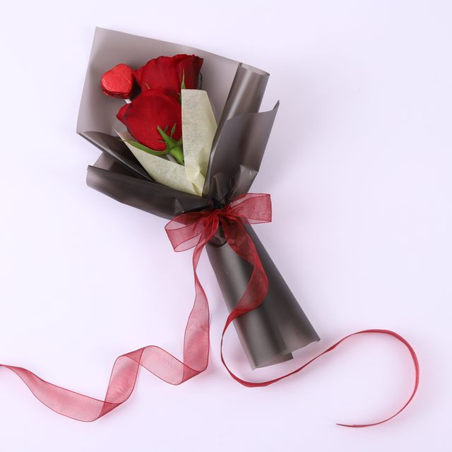 IGP Double Red Rose With Chocolate