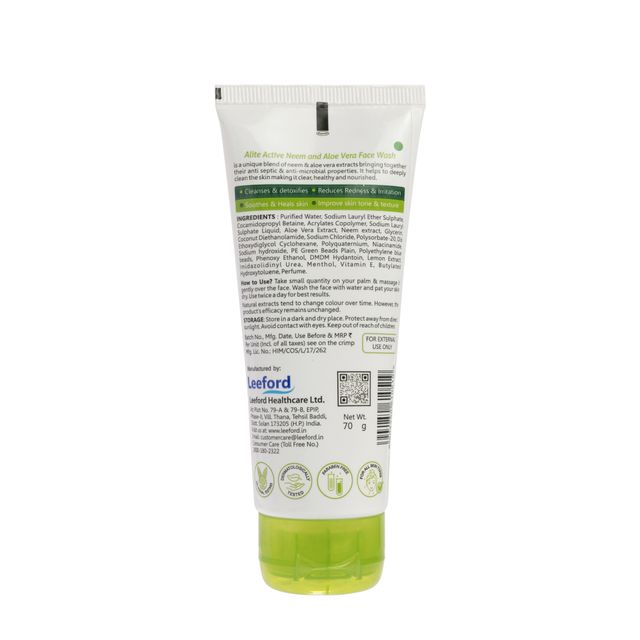 Alite Neem & Aloe Vera Face Wash | Deep Cleansing | Acne Control | Natural Care for Clear Skin