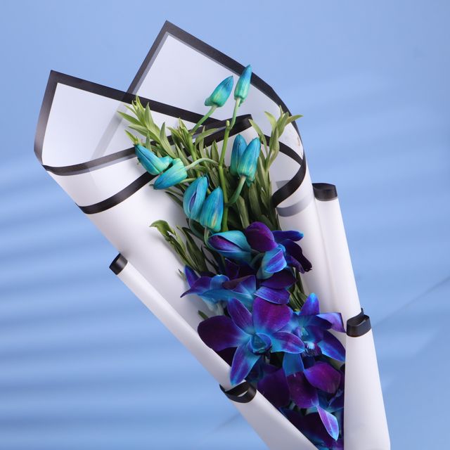 FlowerAura 2 Orchids In White Premium Paper