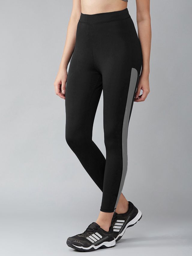 Blinkin Women's Gym Tights & Pants - Black | Grey | Active Wear | Yoga Pants | XL