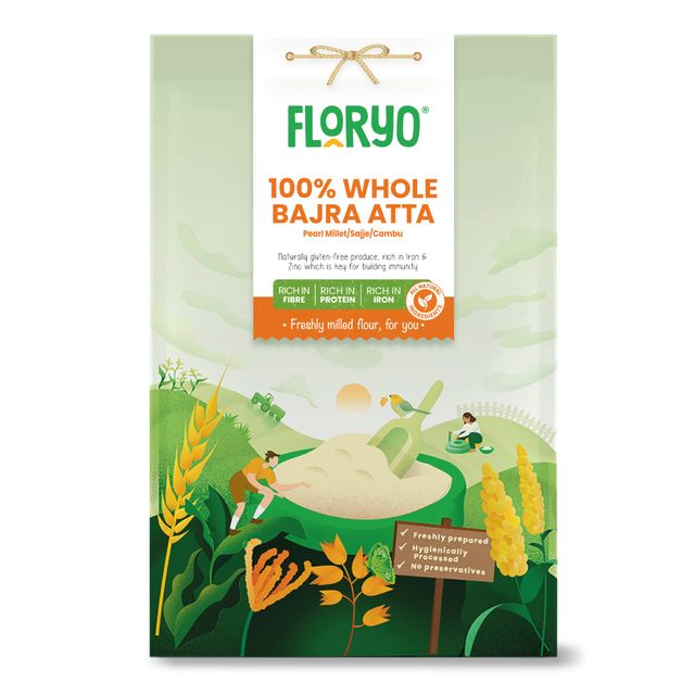 Floryo Freshly Milled Bajra Atta | Pearl Millet/ Sajje/ Cambu