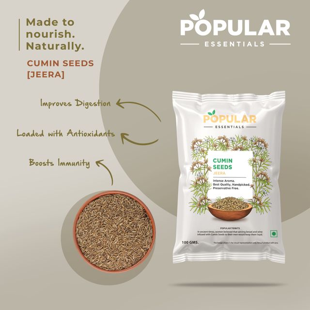 Popular Essentials Jeera/Cumin Seeds(100 gms), Popular Essentials Mustard Seeds Rai Small(100 gms) & Tata Sampann Unpolished Moong Dal(500 gms) Combo
