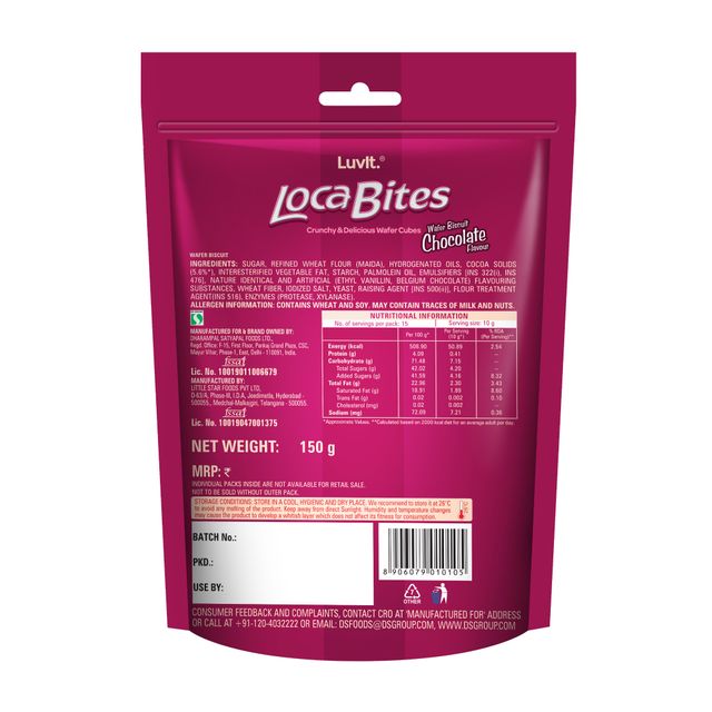Luvit Loca Bites Chocolate Wafer Cubes