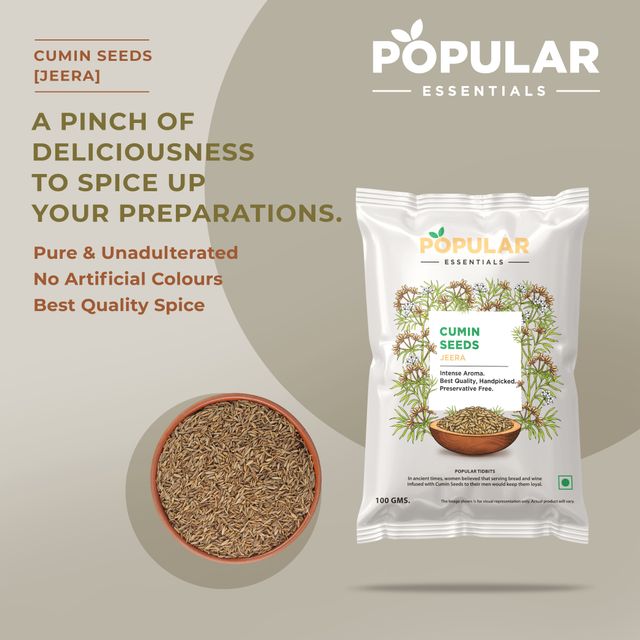 Popular Essentials Jeera/Cumin Seeds(100 gms), Popular Essentials Mustard Seeds Rai Small(100 gms) & Tata Sampann Unpolished Moong Dal(500 gms) Combo