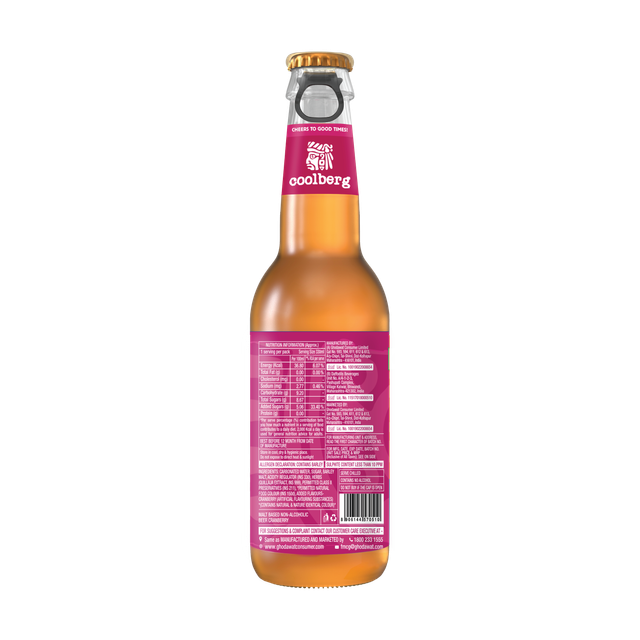 Coolberg Cranberry Non Alcoholic Beer(330ml) & Snackible Cheese Dosa Khakra(100gms) Combo