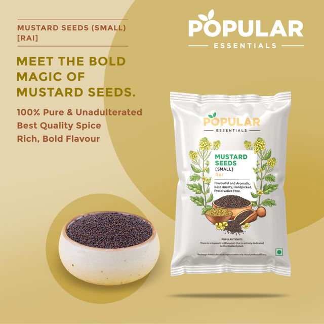 Popular Essentials Mustard Seeds Rai Small 100 g Combo