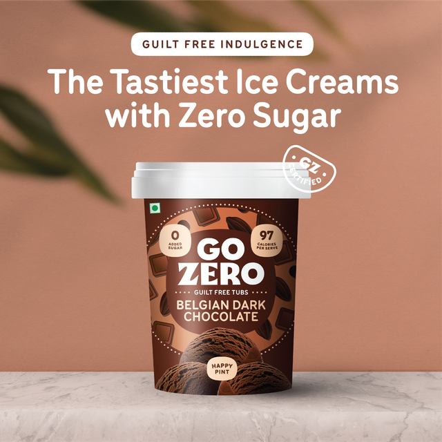 Go Zero Belgian Dark Chocolate Low Calorie Guilt Free Ice Cream Tub 500 ml Combo