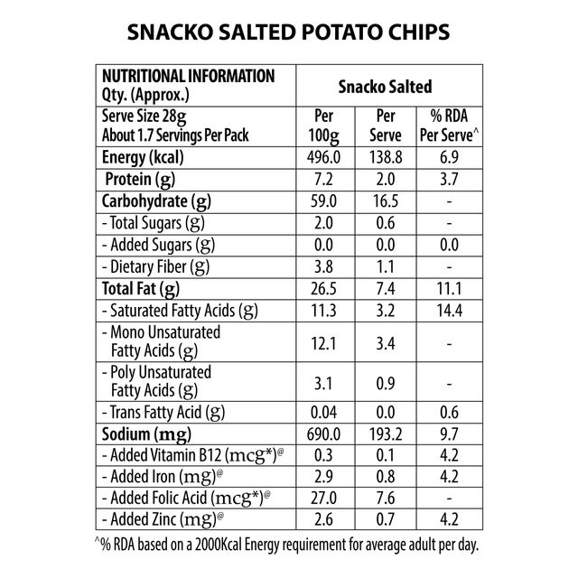 Sundrop Snacko Salted Potato Chips
