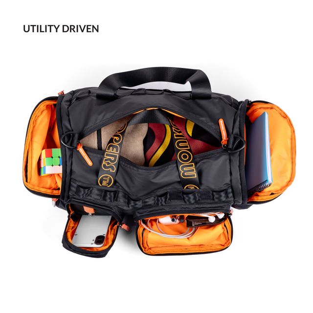MONKEY TROOPERS Spidey Duffle - 30 L | Water-Resistant | Quick-Access Pockets - Black