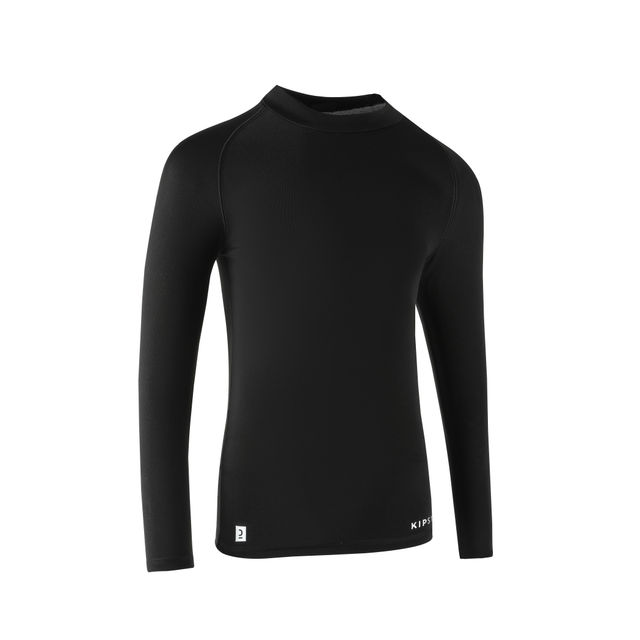 Kipsta By Decathlon | Kids Football Long-Sleeve Compression Base Layer T-shirt - Black | 7-8 Years